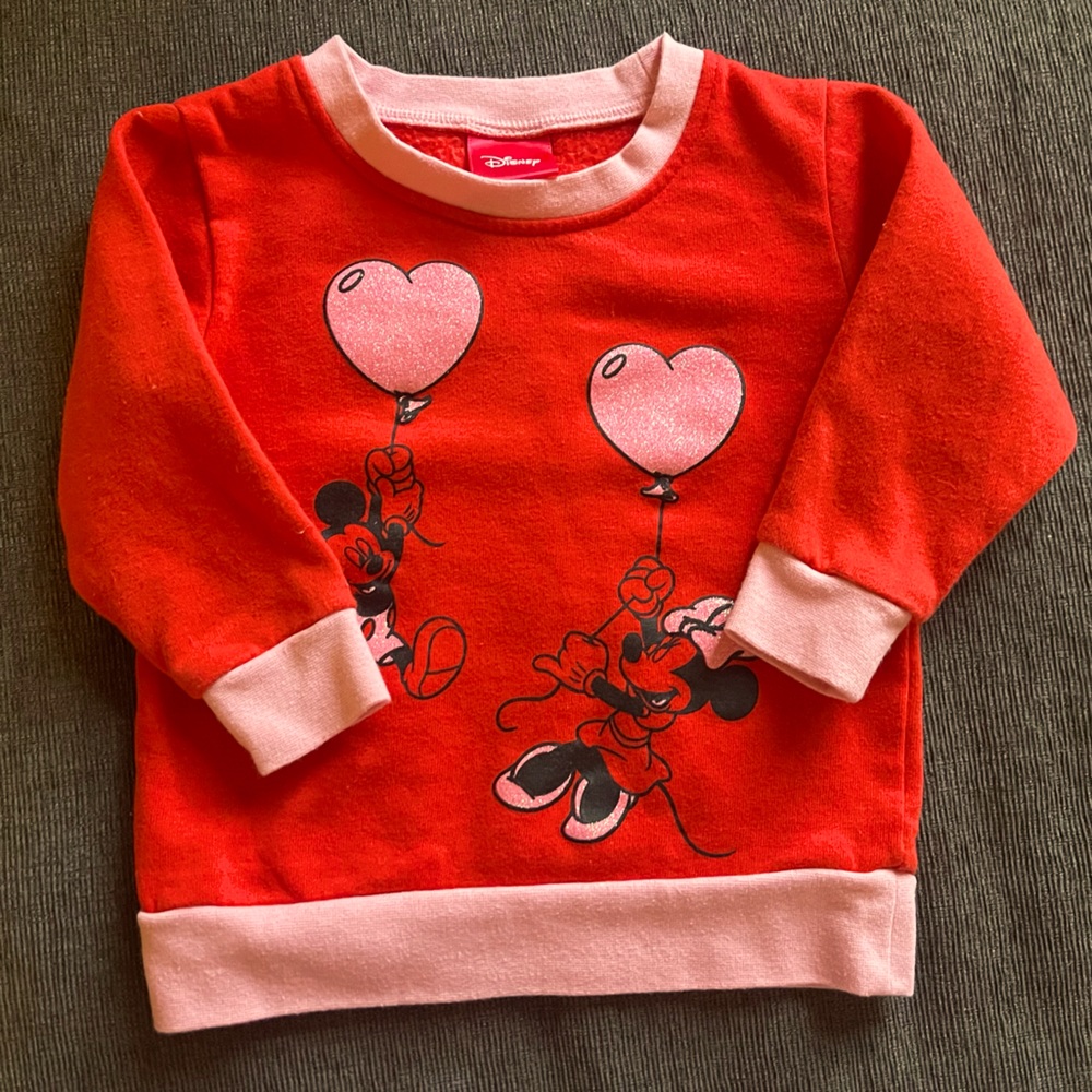 2T - Disney’s Minnie & Mickey heart pullover sweater